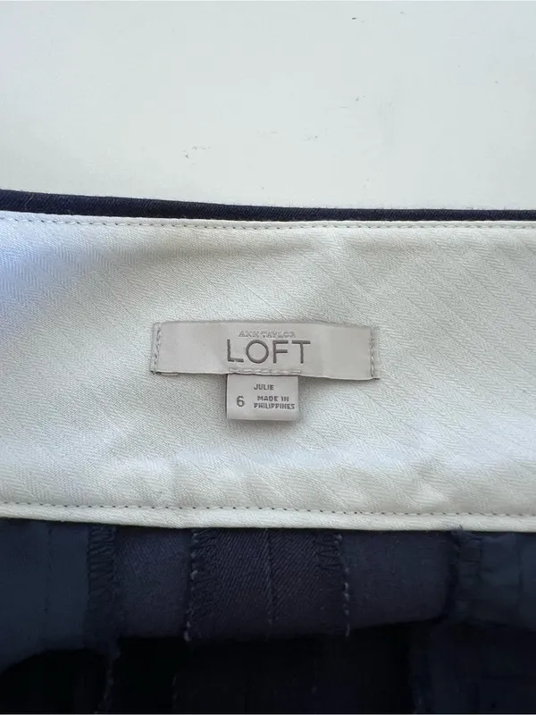 LOFT Women's Navy Julie Petite Curvy Pants Zipper‎ Fly Classic Stretch Business - Image 5