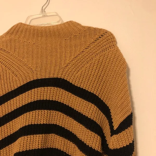 Old Navy Brown and Black Striped Knit Mockneck Sweater - Image 2