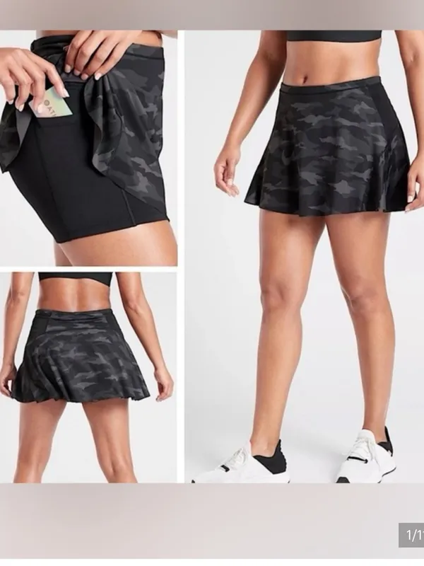 Athleta Women’s Camo Match Point Black Gray Skort Size Small - Image 2