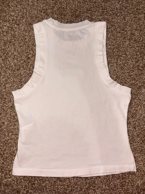 Guess White Embroidered Tank Top  - Image 3