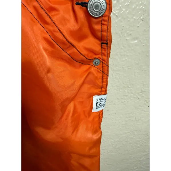 Joyrich Orange Nylon Utility Bib Overalls Jumpsuit Logo Streetwear Womans L - Image 5