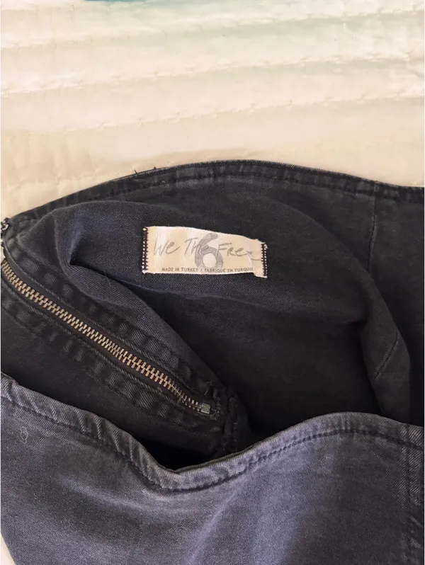 Free People Highlands Denim Skirt Black - Image 4
