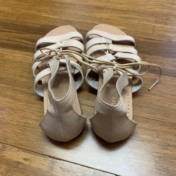 Old Navy Womens Beige Lace Up Gladiator‎ Strappy Flat Sandals Size 9 New Summer - Image 2