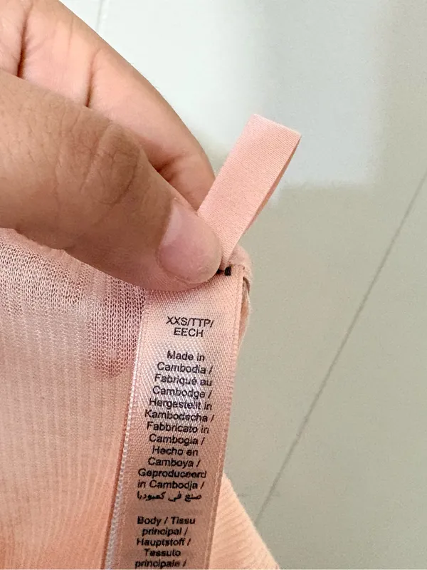 SKIMS Sheer Rib Mini Slip Dress XXS Villa Peach Pink Bodycon - Image 8