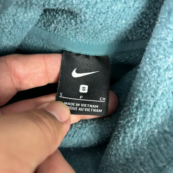Nike Sweatshirt Womens Small Blue High‎ Neck Fleece Pullover Pockets BV5285-364 - Image 5