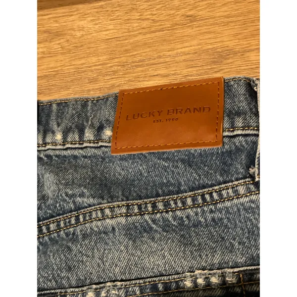 Lucky Brand Mens Medium Wash Straight Leg Distressed Jeans Size W29 L34 - Image 7