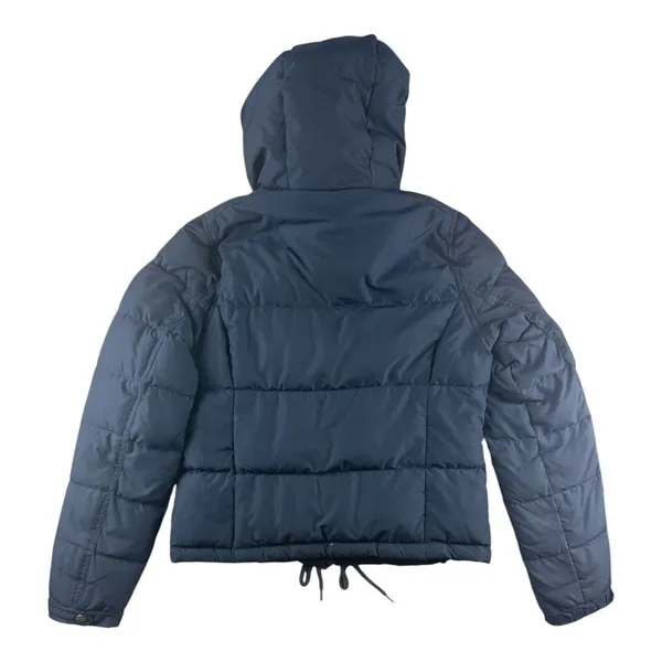 2000's Hollister Navy Blue Hooded Puffer Jacket Down Quilted Coat Large Y2K - Image 10