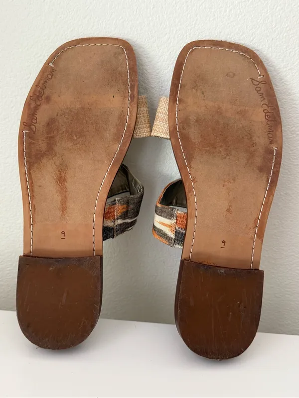 Sam Edelman Haydee Beige Woven Slip On Open Toe Sandals 9 - Image 8