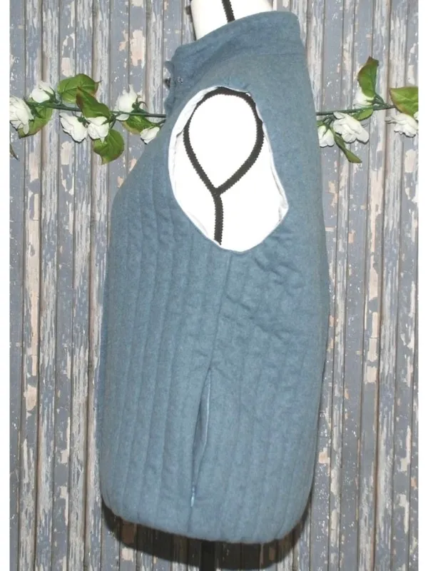 Vampire 1950 Wool Ski Vest 46 Blue Made Italy Wool Apres Ski Authier - Image 8