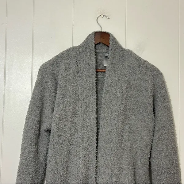 SKIMS Cozy Knit Bouclé Robe Cardigan Smoke Gray Belted Lounge Sweater XXS/XS - Image 3