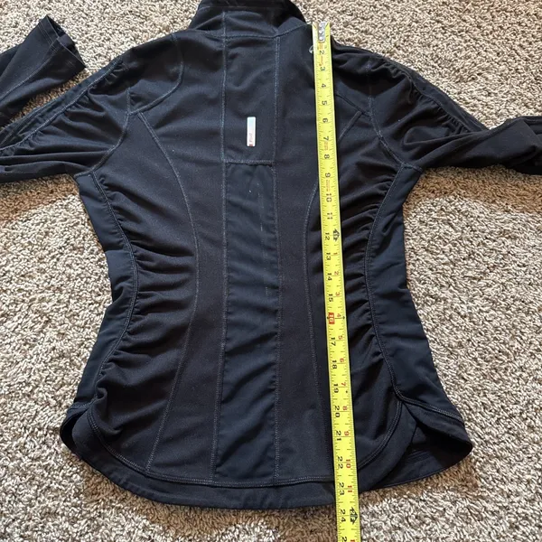 Women's Zella Black Athletic Jacket Sz XS Athlesure Runched Sleeves‎ Mesh - Image 6