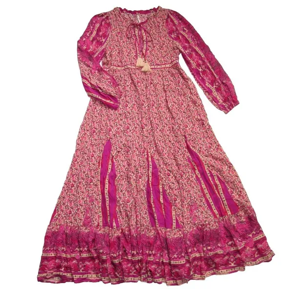 NWT Free People Happy Feelings Maxi in Peach Pink Floral Print Dress XS $168 - Image 3