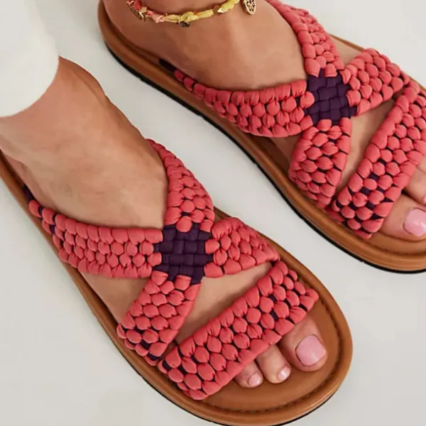 NWT Free People Edge Water Woven Sandals in Salsa - Image 2