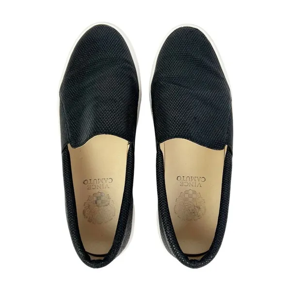 Vince‎ Camuto Kanesya Black Perforated Leather Platform Slip On Sneakers Size 7 - Image 6