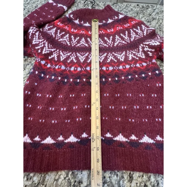 American Eagle Womens Fair Isle Pullover Sweater Size XS Wool Mock Neck - Image 12