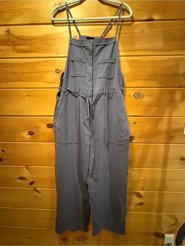 Miou Muse Cotton Dolly Overalls Color: gray/ Blue Garmentory, Size:L NWOT - Image 2