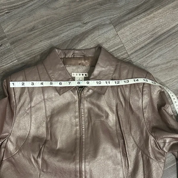 Outfit JP Metallic Brown Leather Jacket with Sheen – Size S - Image 12
