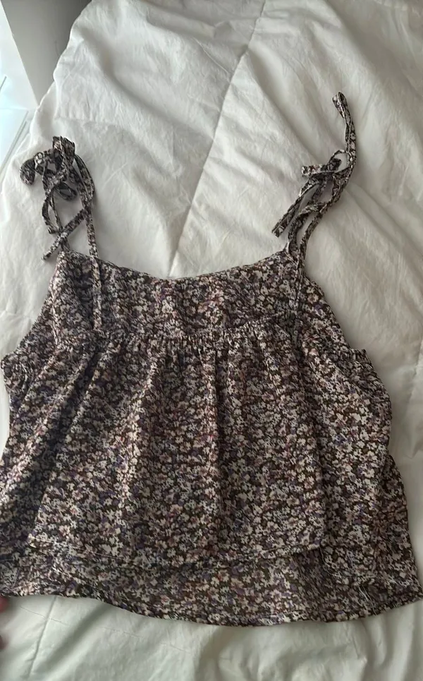 Cropped Floral Tank Top Multi - Image 4