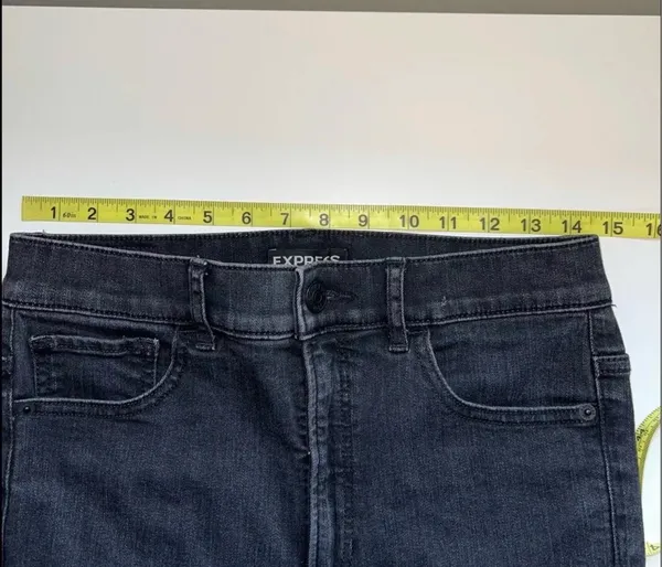 Express Perfect Denim Charcoal Black High Rise Ankle Skinny - Image 11