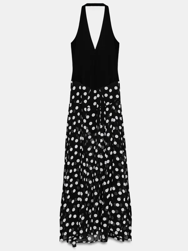 ZARA Polka Dot Combination Dress - Image 8