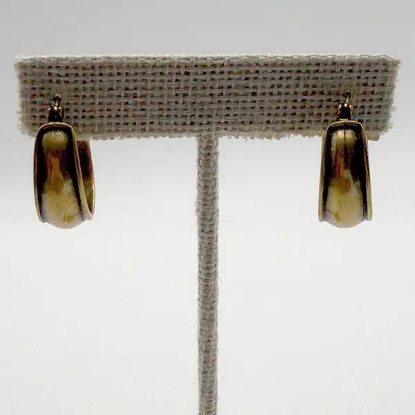 Gold Hoop Earrings Chunky Wide Tapered Vintage Style 80s Statemement Jewelry - Image 4