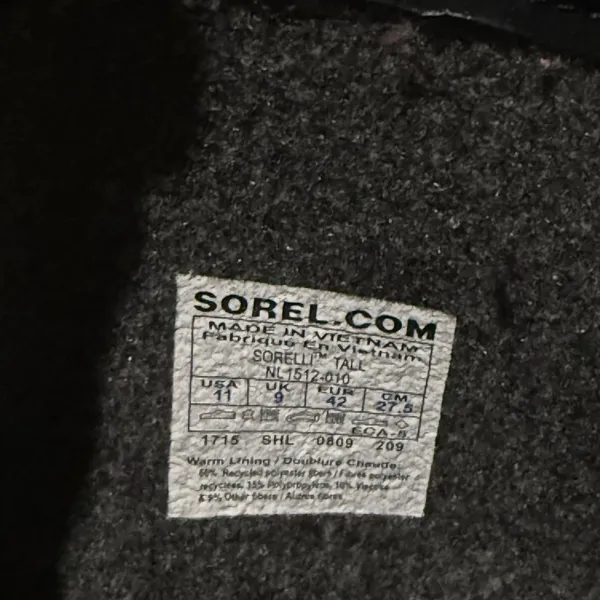 Sorel Boots Womens Size 11 Sorellington Black Tall Rain Waterproof MidCalf Boots - Image 5