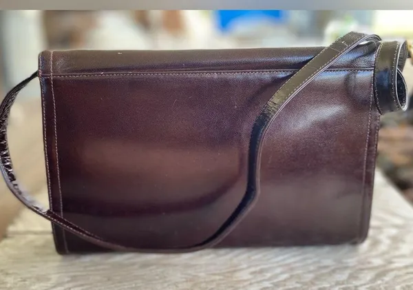 Susan Gail Leather Shoulder/Clutch Bag Brown - Image 2