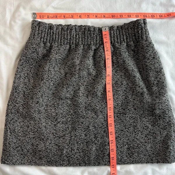 J.Crew Black White Tweed Mini Skirt Stretch Waist Women’s Size 6 Small - Image 5