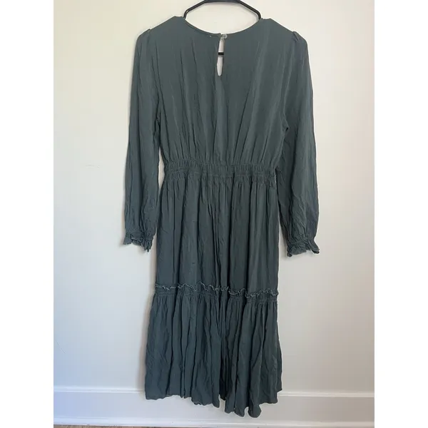 Jodifl‎ Small Blue Green Cottagecore Layered Ruffle Dress Peasant Whimsical Boho - Image 2