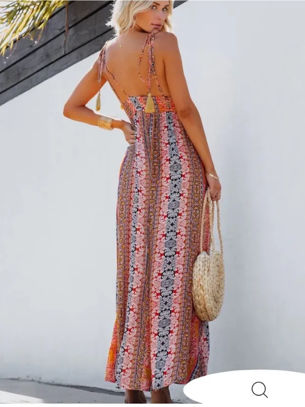 NEW!! En Creme Gorgeous Boho‎ Pattern Maxi Dress - Image 9