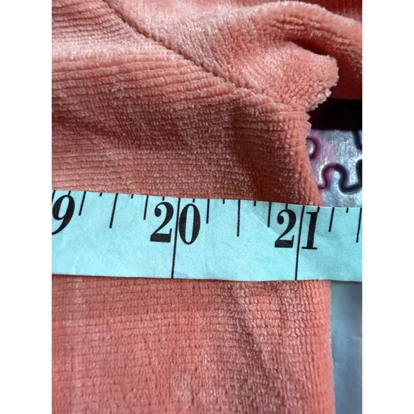 Armani Exchange‎ Velour Crewneck Sweatshirt Coral Ribbed Trim Logo Women - Image 7