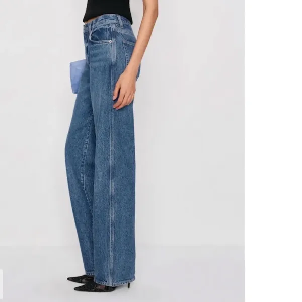 Reformation‎ Val 90s Mid Rise Straight Jeans In Pelican Size 30 - Image 2