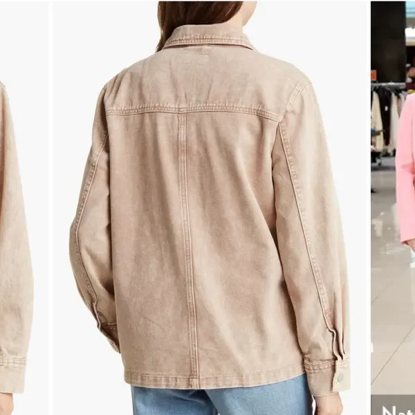 Blank NYC NWT Garment Dye Acid Wash Twill Shirt Jacket in Stoned Size Medium - Image 3