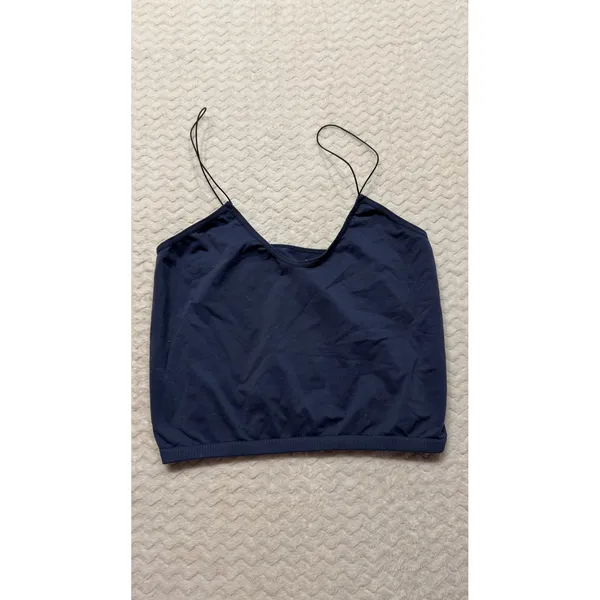 Intimately Free People Navy Blue Seamless V Neck Spaghetti Strap Camisole M/L - Image 2