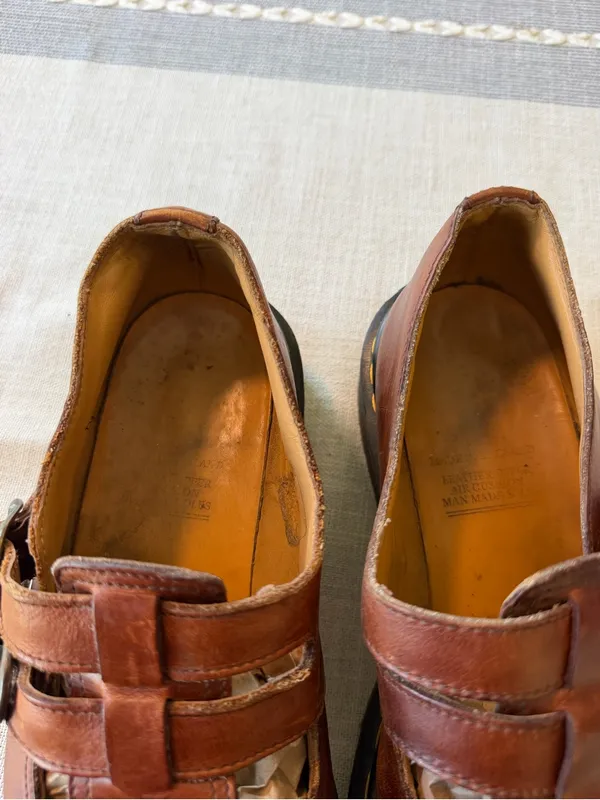Vintage Dr. Martens 8065 Brown Leather Mary Jane Shoes Made in England Size 9 - Image 10