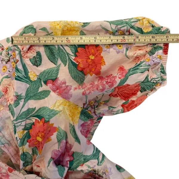Old Navy Women's Floral Fit & Flare Maxi Dress Size M Multicolor Linen Bkend - Image 7