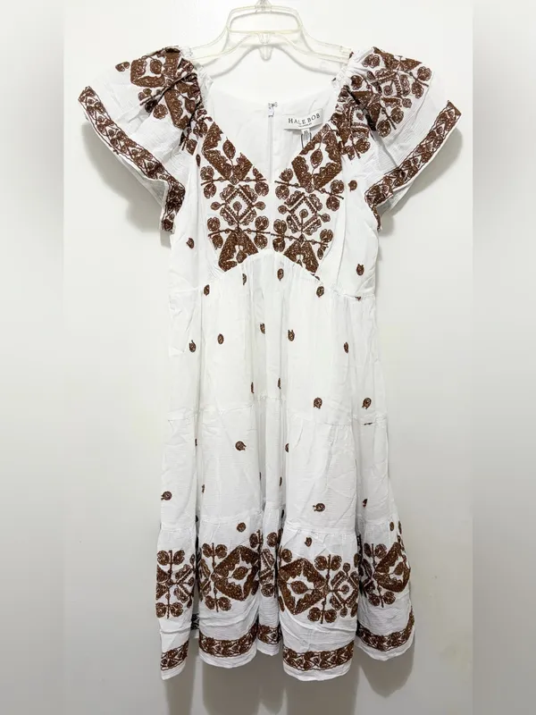 Hale Bob Embroidered V-Neck Mini‎ Dress XS NWT - Image 3