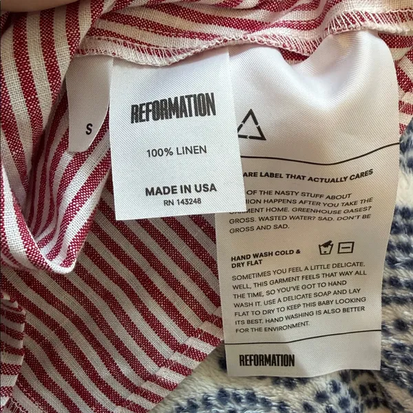NWOT Reformation Linen Wrap Top Small - Image 6