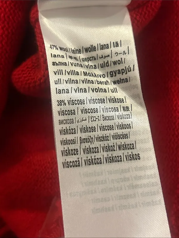 Farm Rio Wool & Cashmere Blend Red Heartful Knit Cardigan - Image 10