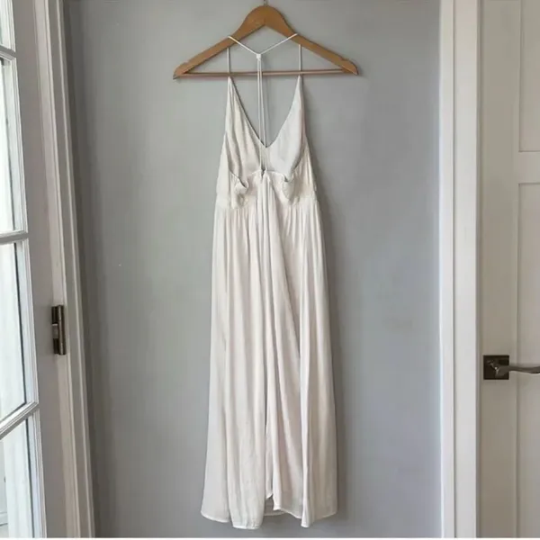 Kimchi Blue White Silky T Strap Midi Dress - Image 4