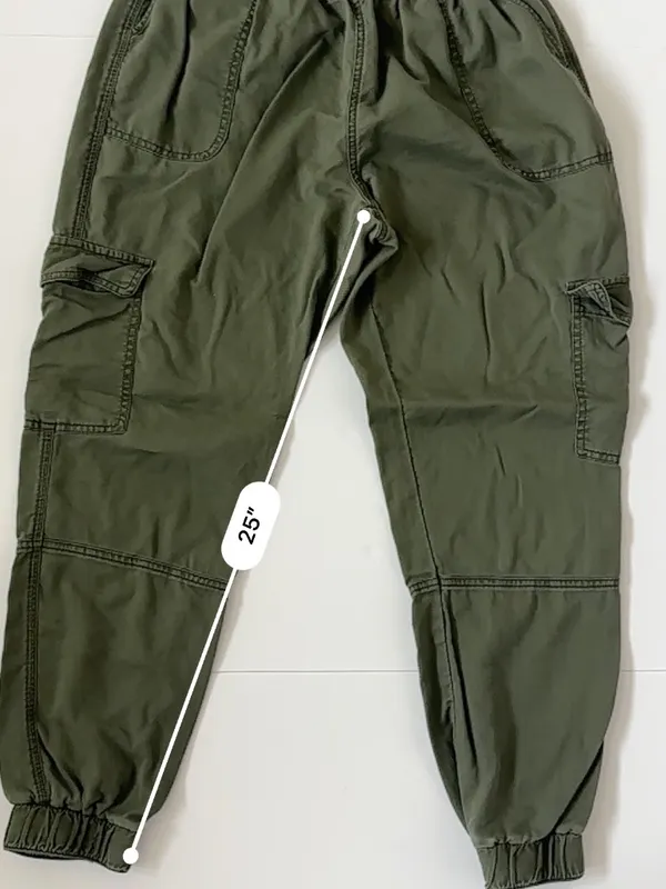Abercrombie & Fitch Olive Green Cargo Jogger Pants Size M Utility Y2K - Image 7