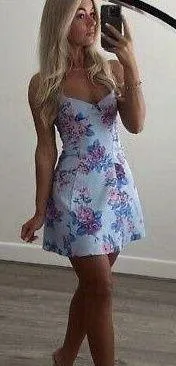 net floral print corset style mini boho dress - Image 2