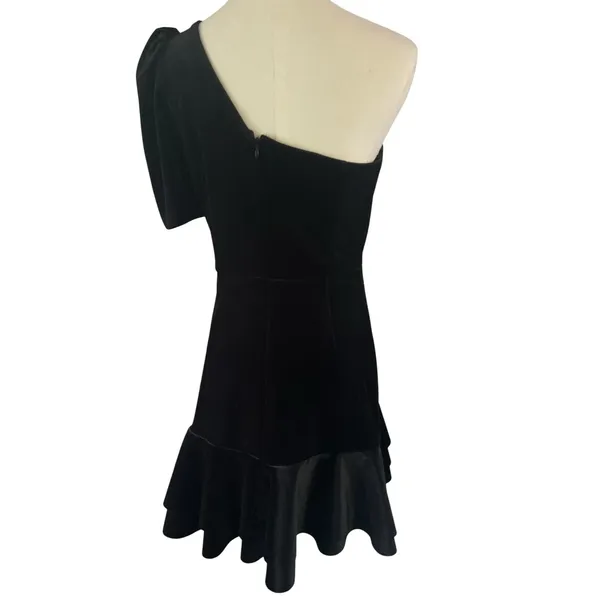 DO+BE Black Velvet Dress NWT One Shoulder Y2K It Girl Med Layered Cocktail Party - Image 6