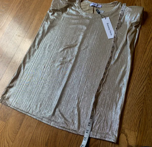 Runway Paris Shoulder pads metallic top size M/L - Image 6