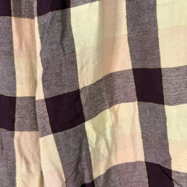 Secret Treasures Beige and Burgundy Plaid Lounge Pajama Pants — Size Small - Image 4