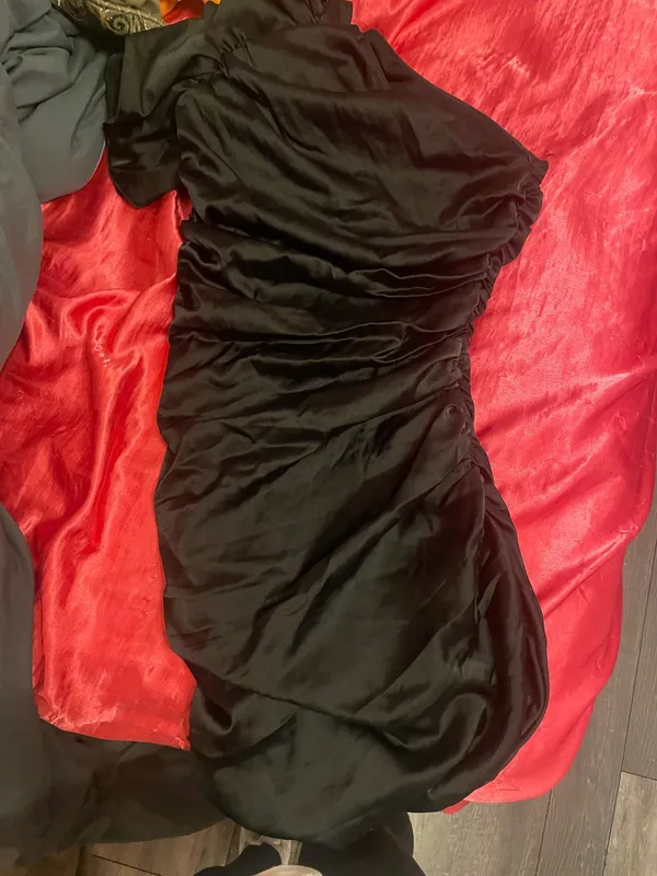 DO+BE Black Dress One-Shoulder Mini - Image 3