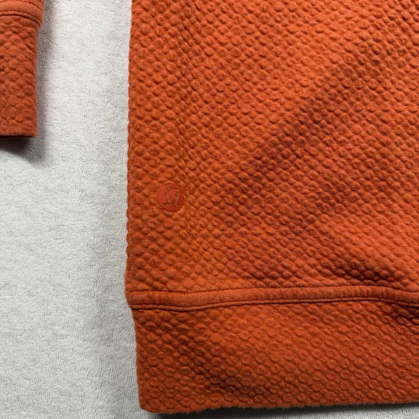 Lululemon Textured Crewneck Sweatshirt Women’s XL Orange Pullover - Image 3