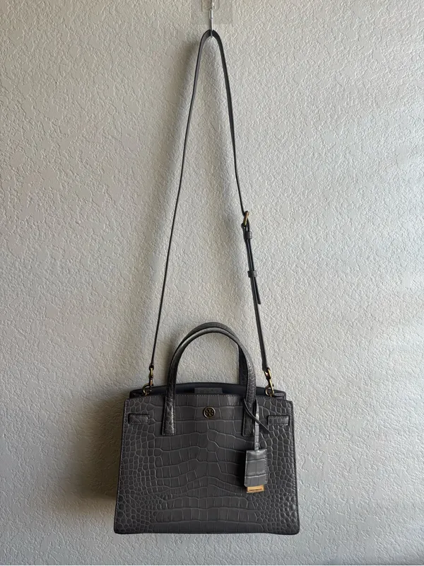 Tory Burch Walker Small Croc Embossed Satchel - Image 8