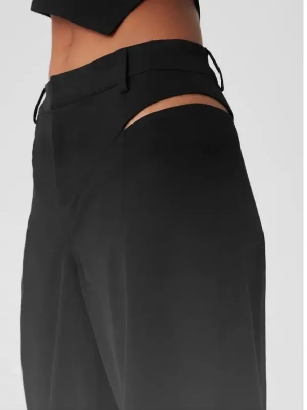 Alo Yoga Black High-Waist Risk Taker Trouser XS - Image 3