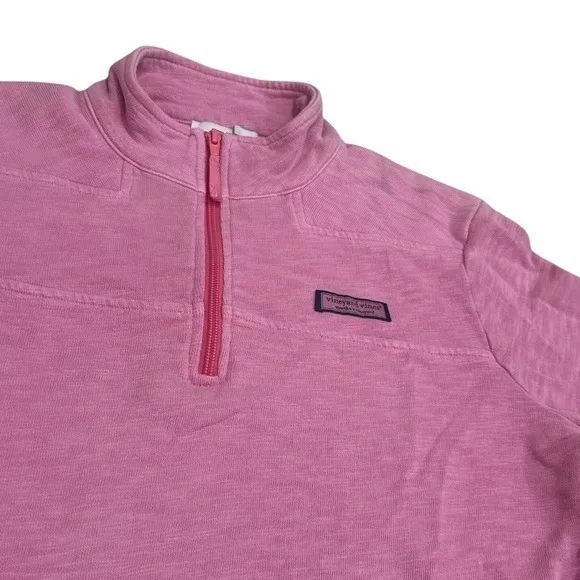 Vineyard Vines Pink Quarter Zip Pullover Sweater Coastal Preppy Comfort M - Image 3